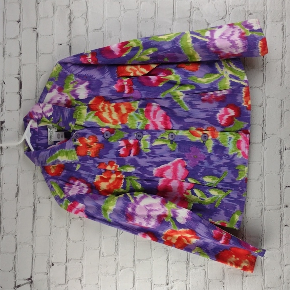 New Coldwater creek blazer Jacket Ikat Summer nights Petite M PM 10-12